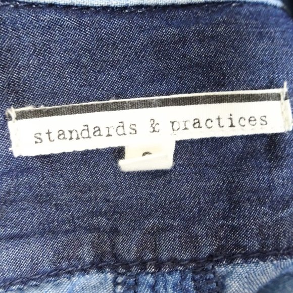 Standards & Practices Two-Tone Denim Cotton Button Long Sleeve - Picture 7 of 7